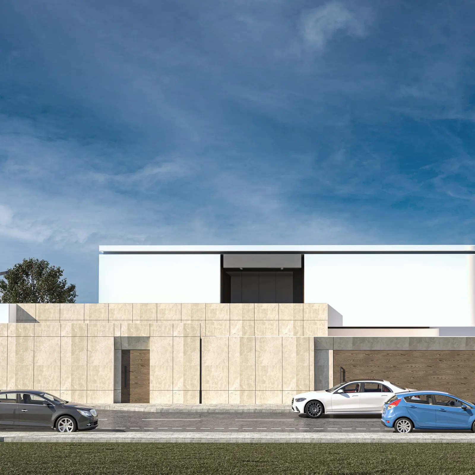 Street-facing entrance wall of Ahmed Maghribi Villa