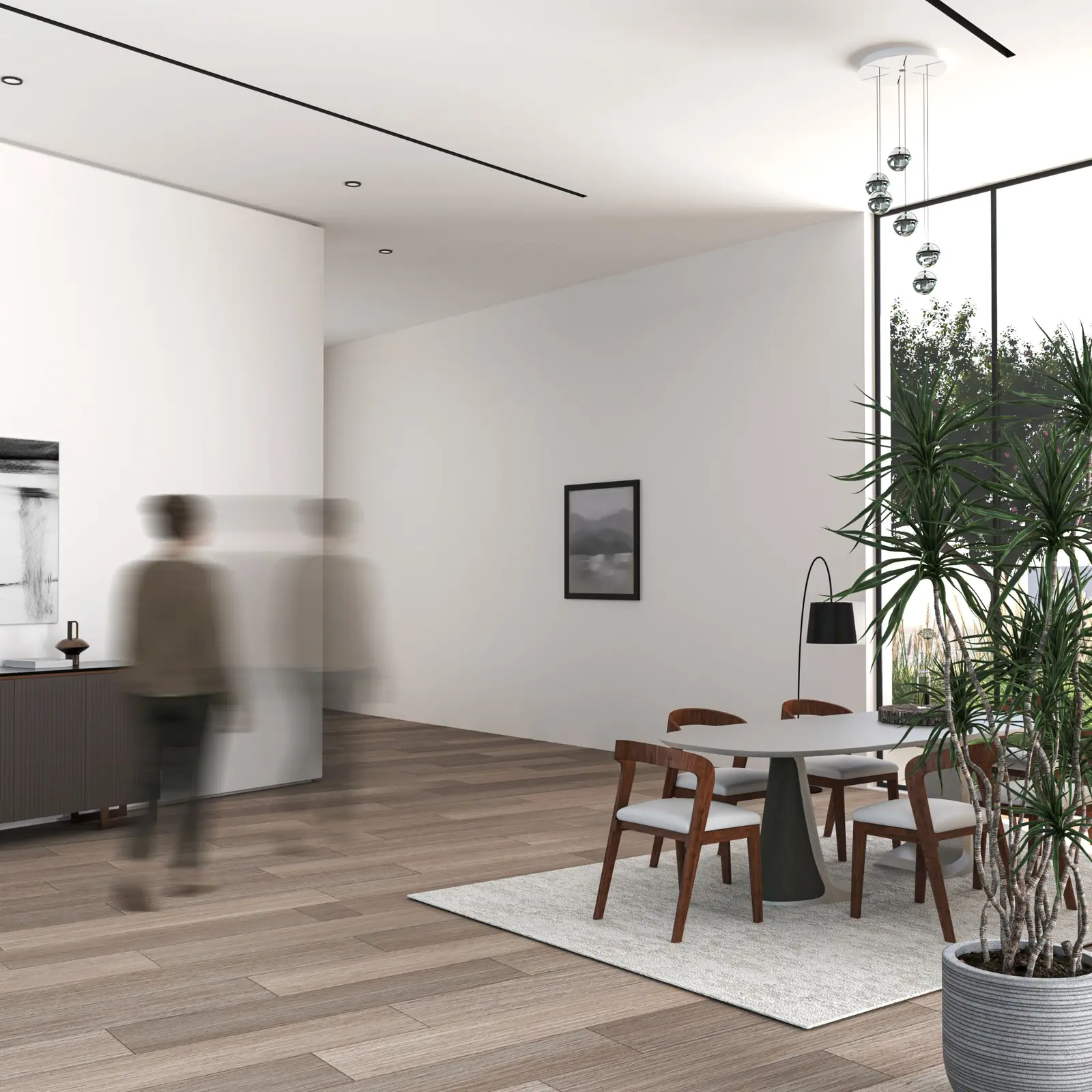 Minimal dining interior inside Mohammed and Reza Villa